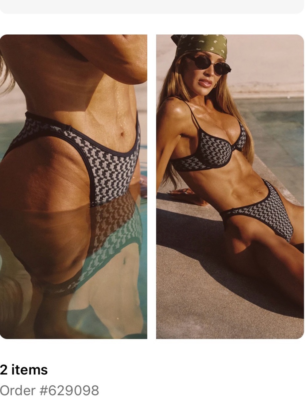 Skatie Black and White Houndstooth Underwire Bikini - Picture 2 of 2